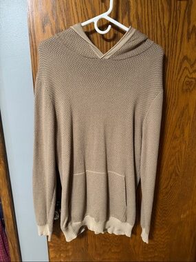 The Normal Brand Men's Turtleneck Hoodie in Beige